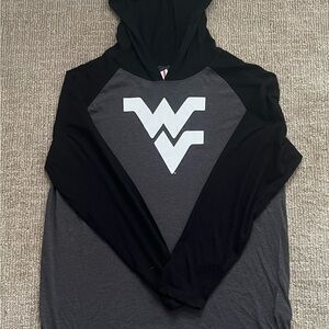 West Virginia University Long Sleeve Hoodie TShirt Men's Size 2XL Black